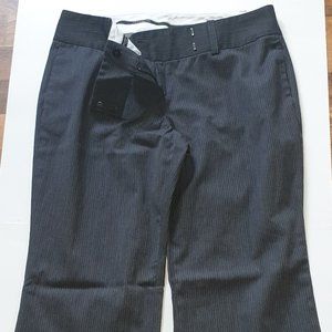 Ann Taylor Pinstripe Charcoal Grey Light Grey Wide Leg 8P Dress Pants